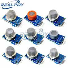 Módulo sensor de detección de gas de 9 piezas MQ-2 MQ-3 MQ-4 MQ-5 MQ-6 MQ-7 MQ-8 MQ-9 MQ-135 Módulo sensor de gas para kit de inicio Arduino
