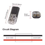 conectores enchufables de doble hilo, conectores de cable LED enchufables de 2 pines