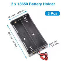 porta bateria de lition 2 pilas 18650 con cable con interruptor - Imagen 3