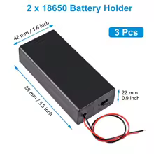 porta bateria de lition 2 pilas 18650 con cable con interruptor