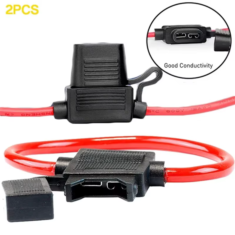 mini Adaptador mini de cuchilla en línea para automóvil Portafusibles a prueba de salpicaduras para interruptor de corte de cable de 12 V Enchufe a prueba de humedad