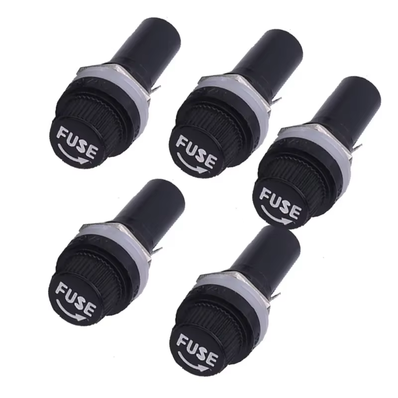 portafusibles de 6x30 mm, color negro, para fusibles de tubo, 10 A 250 V CA y 15 A 125 V CA,w