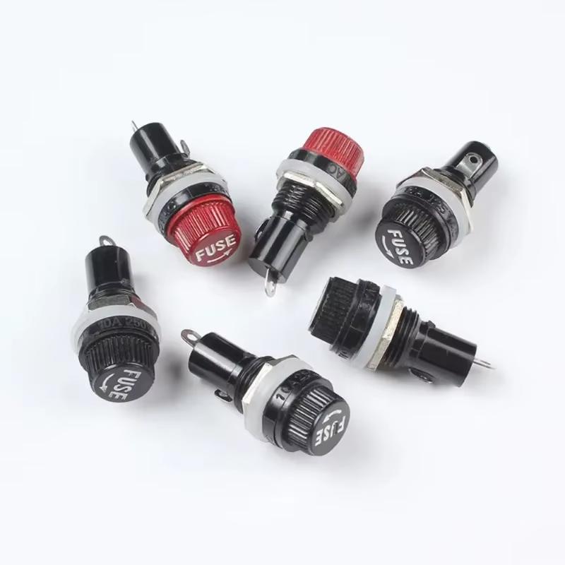 portafusibles de 6x30 mm, color negro, para fusibles de tubo, 10 A 250 V CA y 15 A 125 V CA,w