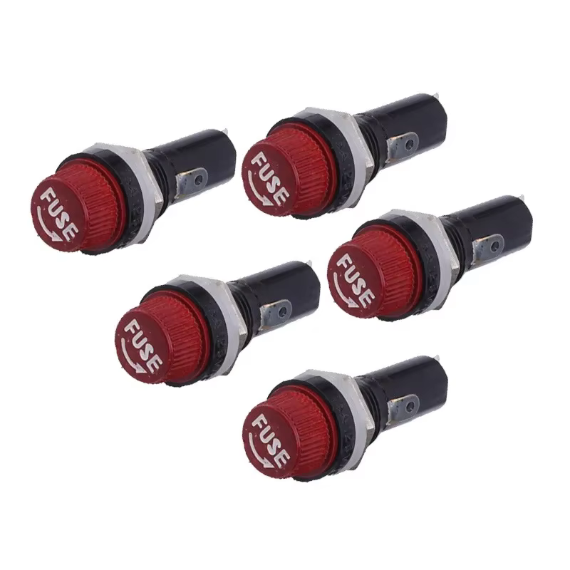 portafusibles de 6x30 mm, color negro, para fusibles de tubo, 10 A 250 V CA y 15 A 125 V CA,w